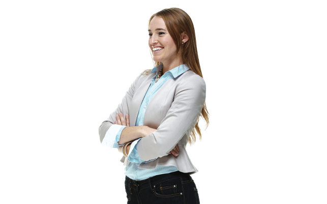 woman smiling with her arms crossed